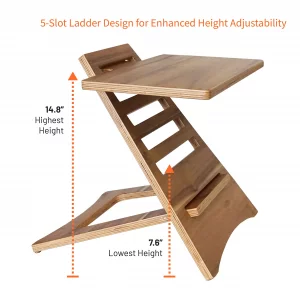 Victor DC150A High Rise Collection Acacia Wood Adjustable Laptop Stand, Portable, Fast Assembly, Perfect for Dorms/Bedrooms/Small Offices