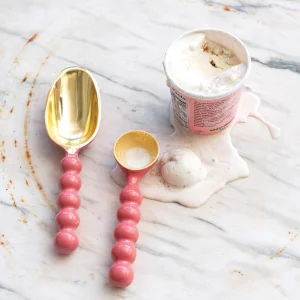 Creative Co-Op Enameled Aluminum Ice Cream Scoop, Pink and Gold