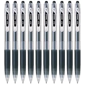 Pilot Juice 05 Retractable Gel Ink Pen (LJU-10EF), Extra Fine Point, 0.5mm, Black Ink, Set of 10