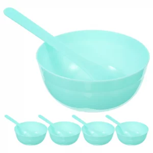 ULTNICE 5Pcs Clay Mixing Bowls with Spoons 3.34In Lightweight Reusable Plastic Containers for Kids Craft Glue and Making Supplies
