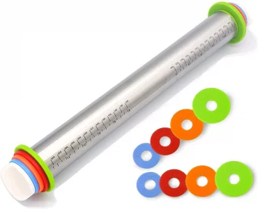 Adjustable Rolling Pin with Thickness Rings for Baking,17