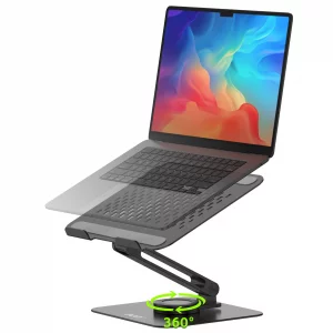 acer Laptop Stand for Desk - with 360 Swivel Base, Rotating Laptop Riser for Desk, Adjustable Computer Stand for Laptops, Ergonomic Riser Holder Fold