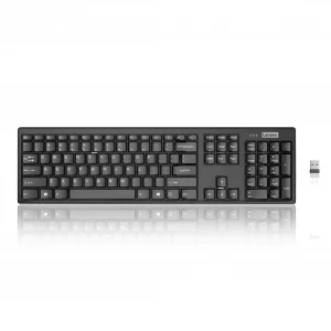 Lenovo 100 Wireless Compact Keyboard - Cordless Keyboard for PC & Laptop with Windows - Silent Keys - Full-Size Layout with Numeric Keypad - Plug & P