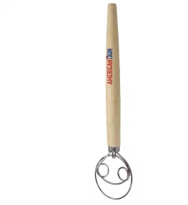 American Bun Patriotic Themed Sourdough Whisk For Baking, Perfect Stocking Gift With Storage Pouch, Tool for Danish Dough Bread Making, Premium Wood 