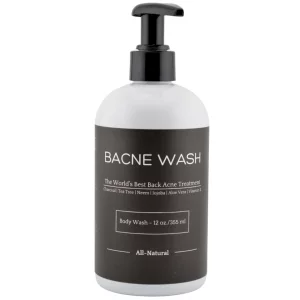 Bacne Wash: All Natural Back Acne Cleanser with Charcoal, Jojoba Oil, Tea Tree Oil, Neem Oil, Aloe Vera, Colloidal Oatmeal, and Vitamin E - Body Acne