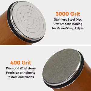 Rolling Knife Sharpener Kit - Easy to Use Magnetic Knife Sharpeners for Professional Chefs and Home Cooks - Premium Elegant Beech Wood - Knife Sharpe