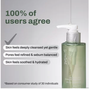 SUMSAE Pore Control Gel to Foam Cleanser, Deep Pore Cleansing Face Wash, Non Drying Lightweight, Soft Foam for Smooth Clear Skin, Korean Facial Clean