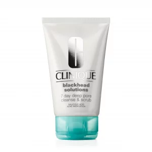 Clinique Blackhead Solutions 7 Day Deep Pore Cleanse & Scrub, Daily Face Cleanser Facial Scrub With Salicylic Acid + Vitamin E For All Skin Types, 4.