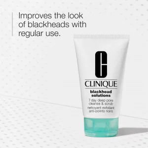 Clinique Blackhead Solutions 7 Day Deep Pore Cleanse & Scrub, Daily Face Cleanser Facial Scrub With Salicylic Acid + Vitamin E For All Skin Types, 4.