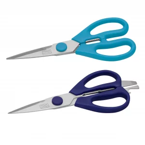 Chicago Cutlery 2-Pack Soft Grip Kitchen Scissors Shears With Bottle Opener, All Purpose Stainless Steel Utility Scissors, For Everyday Kitchen Offic