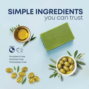 Kiss My Face Olive Oil Fragrance Free Bar Soap - Moisturizing Bar Soap - Cruelty Free Vegan Soap - Palm Oil Free - 4 oz Per Bar, 1 Pack (Packaging Ma