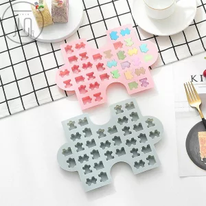 2Pcs Puzzle Piece Silicone Candy Molds, Puzzle Crayons Maker Silicone Puzzle Mold for Chocolate Gummy Fat Bombs Wax Samples Epoxy Resin Ice Cube Tray