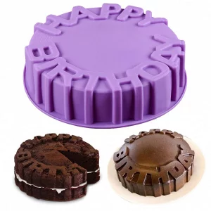 HiParty Happy Birthday Silicone Cake Pan, 7.9