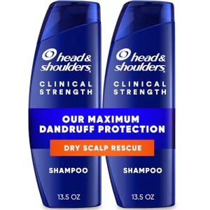 Head & Shoulders Anti-Dandruff Shampoo with 1% Selenium Sulfide, Clinical Strength Dry Scalp Rescue Shampoo Twin Pack, Seborrheic Dermatitis Relief, 
