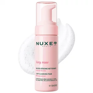 Nuxe Very Rose Cleansing Foam Light Facial Cleanser with Glycerin and Rose Water for Sensitive Skin: Face & Eyes, 5 Fl Oz