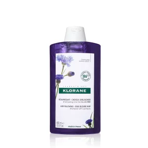 Klorane Shampoo with Centaury - Brightens Blonde, Platinum, Silver, Gray or White Hair - Neutralizes Unwanted Yellow, Brassy, and Copper Tones - Para