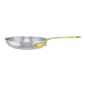 Mauviel M'Cook B 5-Ply Polished Stainless Steel Frying Pan With BrassHandle, 7.9-in, Made In France