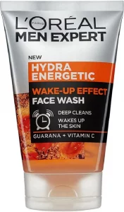 LOral Paris Men Expert Wake-up Effect Face Wash 100ml, Hydra Energetic Face Wash With Vitamin C*, for Dull and Tired-Looking Skin, Cleanses Pores a
