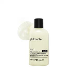 philosophy purity made simple one-step mattifying facial cleanser - with bamboo extract - oil-free formula gently removes makeup & dirt, leaving skin