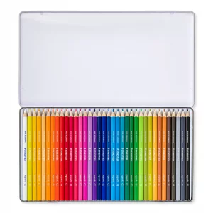 STAEDTLER 157 M36 Ergosoft Triangular Colouring Pencils - Assorted Colours (Tin of 36 Pencils)