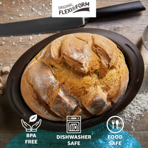 LURCH Germany Flexiform Oval Bread Pan For Baking All Kinds Of Bread | Mold Is Made Of 100% BPA-Free Premium Platinum Silicone | 9.4