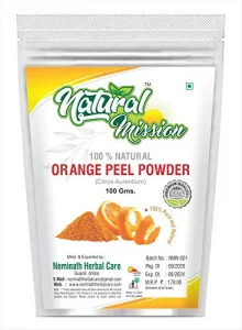 Natura Mission Orange Peel (CITRUS AURANTIUM) Powder for NATURALLY GLOWING SKIN 100 Grams (Only For External USe)