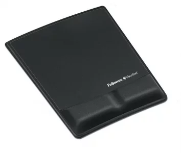 Fellowes Mouse Pad/Wrist Support with Mircoban Protection, Black (9181201)