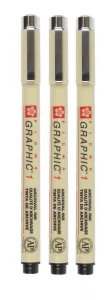 SAKURA PIGMA MICRON BLACK OPEN STOCK, PACK OF 3 PENS (1)