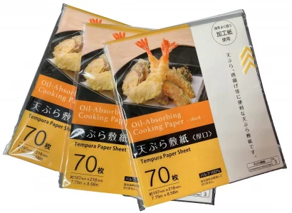 3 x Japanese Tempura Paper, Oil-Absorbing Cooking Paper Small Thick 8.6