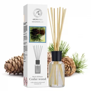 Cedarwood Reed Diffuser 3.4 Fl Oz - Scented Reed Diffuser Gift Set - Best for Aromatherapy - Home - Room Air Fresheners - Cedarwood Essential Oil - b