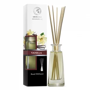 Reed Diffuser with Natural Essential Oil Vanilla 3.4 Fl Oz (100ml) - Scented Reed Diffuser - Gift Set with Bamboo Sticks - Best for Aromatherapy - SP