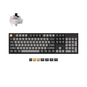 Keychron C2 Pro Wired Custom Mechanical Keyboard Full Size Layout QMK/VIA Programmable Macro White Backlit with Tactile Brown Switch OEM Profile Doub