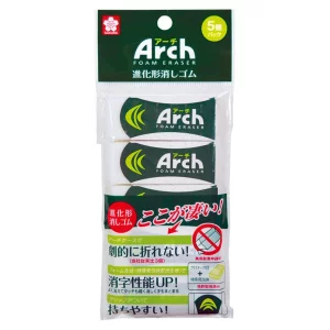Sakura Color Arch Eraser 100 RAF100-5P 5 Pieces PVC Round White