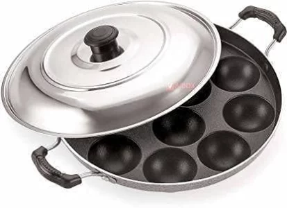 Tanish Trading Appam Pan,Appam Maker,12 Cavity Appam Maker Non Stick with lid,Appe Maker, Appe Pan, Appe Tawa