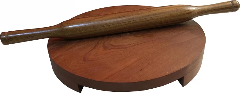 Shradha Trading Wooden Belan Chakla, Wooden Circular Board With Rolling Pin