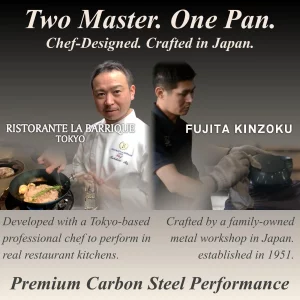 ???????? Crafted in Japan. Trusted by Chefs. Japanese Carbon Steel Frying Pan, 9.4 inch - Precision-Formed, Pre-Seasoned & Lightweight, Chef-Designed