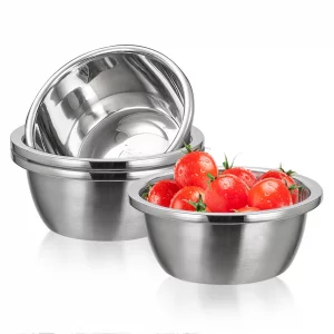 Realand Stainless Steel Bowl Set of 4, Thicker 18/8 Stainless Salad Mixing Bowls 1.5 Quart, Nesting Metal Prep Bowls for Cooking Baking Marinating Ce
