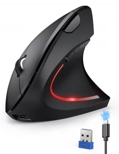 TECKNET Rechargeable Wireless Ergonomic Mouse,2.4GHz USB Vertical Mouse with Silent Click,4800 DPI Mouse with 6 Adjustable DPI,6-Button Computer Mous