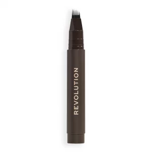 Revolution Beauty London Instant Brow Hair Pen, Precision Applicator for Hair-Like Strokes, Long-Lasting Eyebrow Pen, Dark Brown, Vegan & Cruelty-Fre