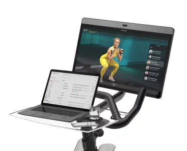 SELINA for Peloton Bike Desk Tray Table for Laptop, Tablet, Phone & More | Premium Clear Acrylic Holder Compatible with Peloton Bike Plus Peloton Acc