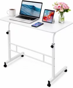 Zanbeel Mobile Standing Desk Adjustable Height for Laptop - Small Rolling Desk & Portable Table on Wheels - Small Standing Table with Wheels for Home