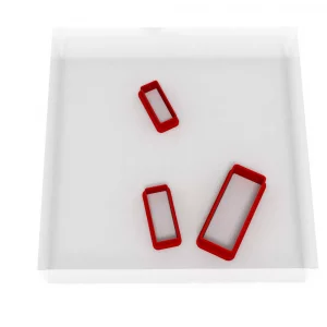 JUST Tiny Rectangle Shape Cutters | Set of 3 Mini Plastic Cutter for Fondant, Clay, Crafts, Icing, Baking(A)(1.25