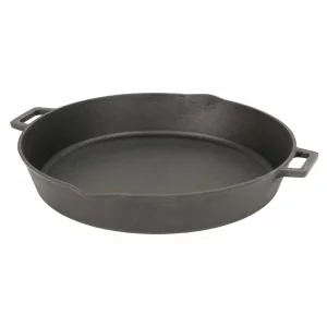 Bayou Classic 7439 16-in Cast Iron Double-Handled Skillet w/Pour Spouts Features Large Loop Handles Perfect For Breakfast Roast Pan Frying Sauting a