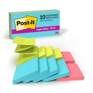 Post-it Super Sticky Dispenser Pop-up Notes, 10 Sticky Note Pads, 3 x 3 in., 2X the Sticking Power, School Supplies and O?ce Products, Use with Post-