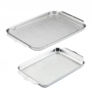Hestan Provisions OvenBond - 3-Piece Tri-ply Baking Sheet Set Professional Stainless Steel Bakeware, Half & Quarter Sheets & Rack