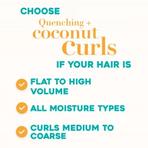 OGX Quenching + Coconut Curls, Moisturizing Conditioner for Curly Hair, Detangling, Curl Enhancing, 25.4 fl oz