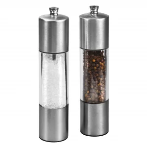 Cole & Mason Everyday Salt & Pepper Mill Gift Set - Filled Salt & Pepper Grinders - Refillable & Adjustable Mill Set - Acrylic & Stainless Steel Salt