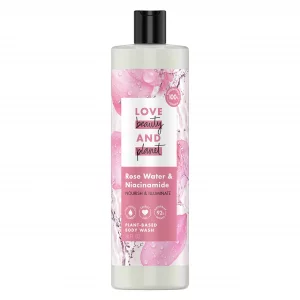 Love Beauty and Planet Plant-Based Body Wash Nourish and Illuminate Skin Rose Water and Niacinamide Made with Plant-Based Cleansers and Skin Care Ing