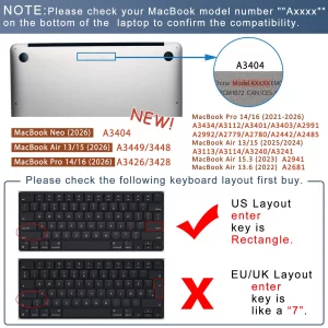 Premium Ultra Thin TPU Keyboard Cover Protector for MacBook Neo 13