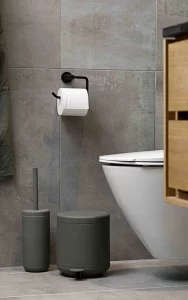 Zone Denmark Nova One Ceramic Toilet Long Brush | with Brush Holder Soft Touch | Enhance Your Bathroom with a Chic and Practical Duo for Modern Style